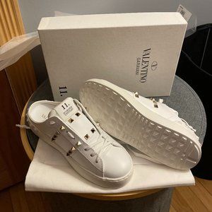 VALENTINO GARAVANI - White Rockstud Untitled 11 Slide Sneakers